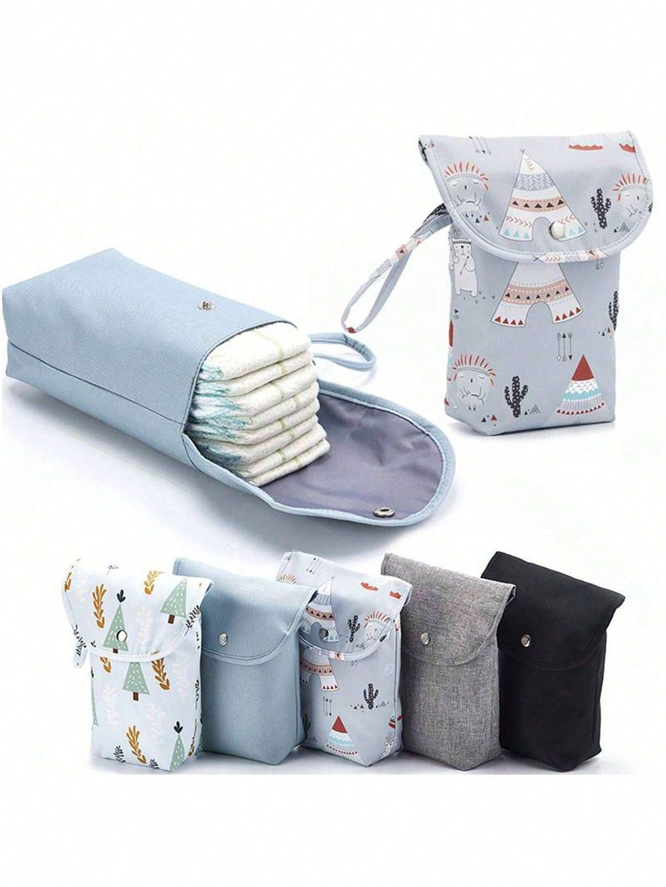 1pc Waterproof Baby Diaper Bag, Portable Diaper Storage Organizer For Diapers & Wipes