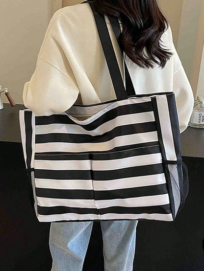 1pc Waterproof Beach Bag With Resealable Pouch And Multiple Pockets, Zipper Design, Suitable For Pool, Gym, Shopping And Travel