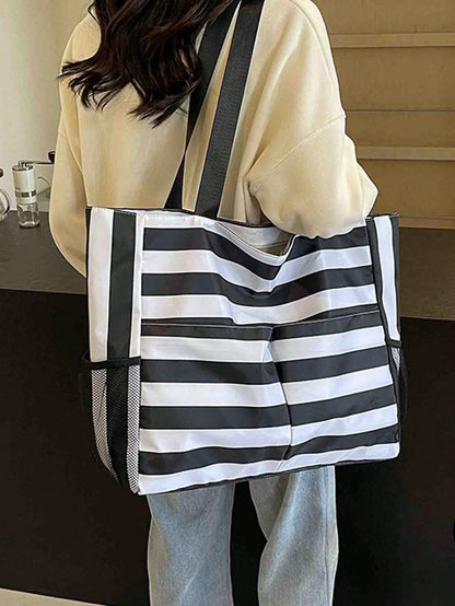 1pc Waterproof Beach Bag With Resealable Pouch And Multiple Pockets, Zipper Design, Suitable For Pool, Gym, Shopping And Travel