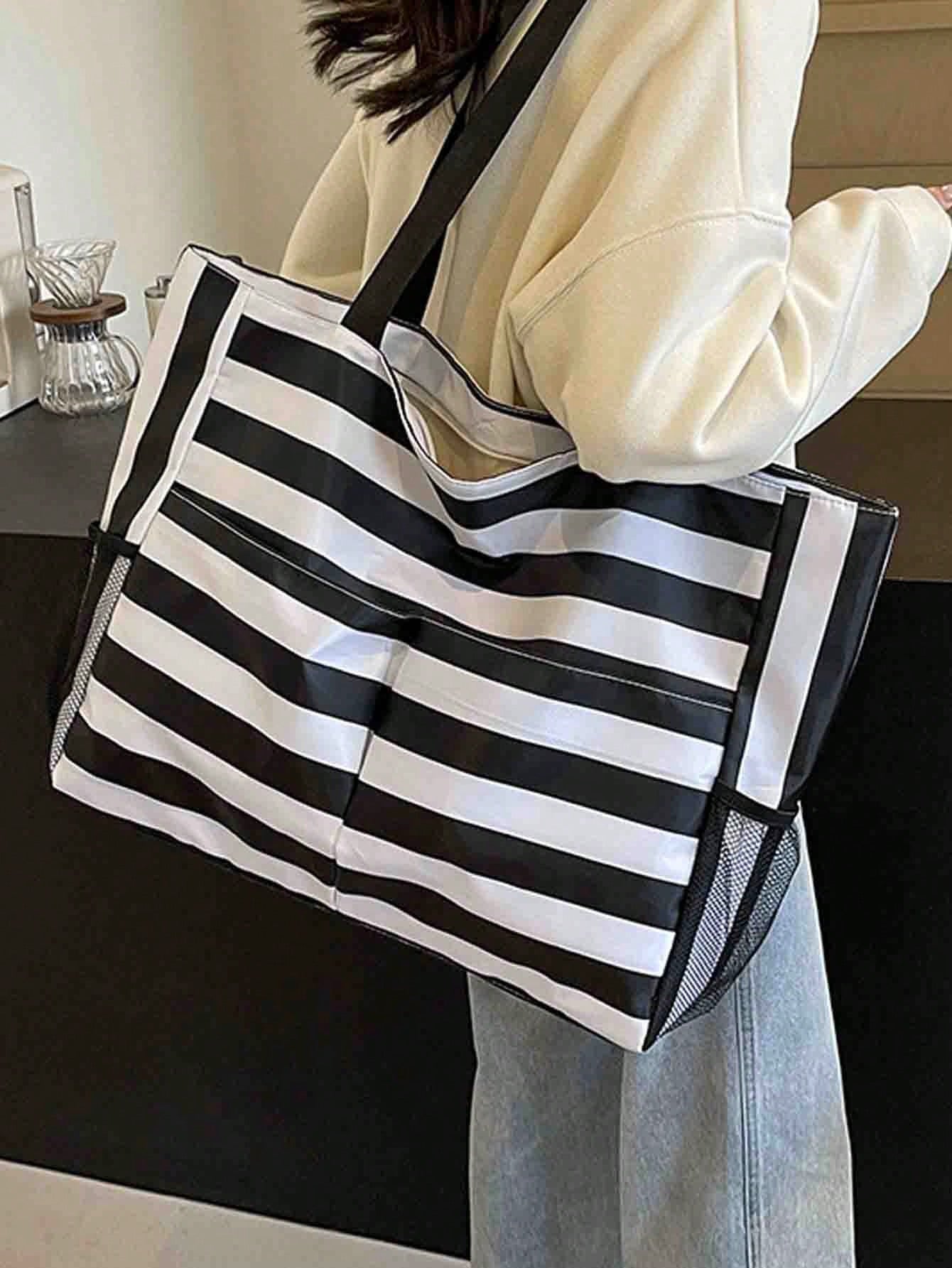 1pc Waterproof Beach Bag With Resealable Pouch And Multiple Pockets, Zipper Design, Suitable For Pool, Gym, Shopping And Travel
