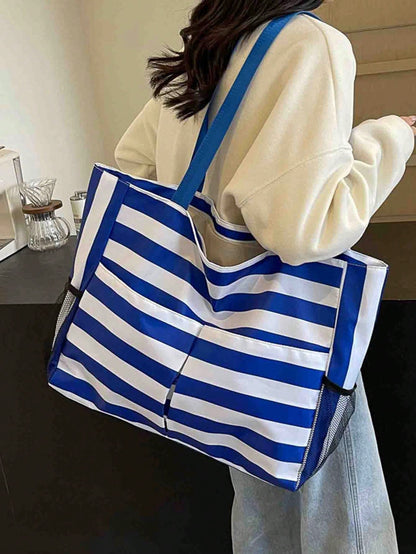 1pc Waterproof Beach Bag With Resealable Pouch And Multiple Pockets, Zipper Design, Suitable For Pool, Gym, Shopping And Travel