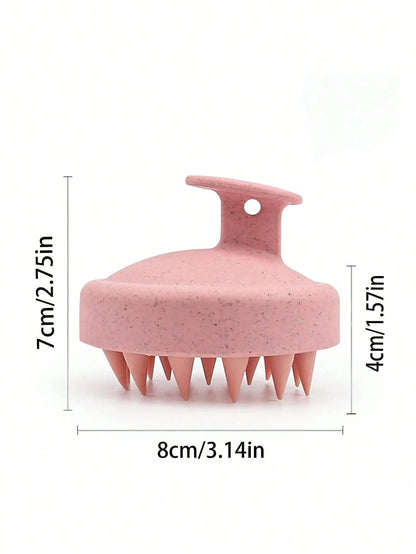 1pc Wheat Straw Shampoo Massage Brush, Silicone Hair Comb, Scalp Massage Cleaning Exfoliating Brush, Gift/Bathroom Accessory/Bath Brush/Holiday Essential/Travel Essential/Valentine's Day/Easter