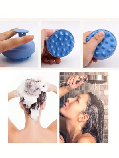 1pc Wheat Straw Shampoo Massage Brush, Silicone Hair Comb, Scalp Massage Cleaning Exfoliating Brush, Gift/Bathroom Accessory/Bath Brush/Holiday Essential/Travel Essential/Valentine's Day/Easter