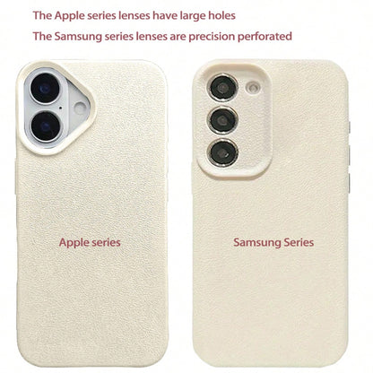 1pc White Leather Texture Minimalist Abstract Monkey Pattern Phone Case, Compatible With IPhone 16 Pro Max, 17/16/15/14 Plus, 13/12/11, Air, Series