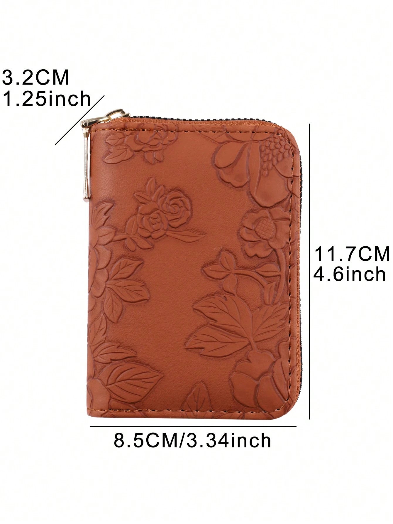 1pc Women's Fashionable & Minimalist Short Wallet Large Capacity With Multiple Card Slots Single Zipper Closure And Printed Design Portable Brown For Women Wallet Purse Wallet Small Wallet