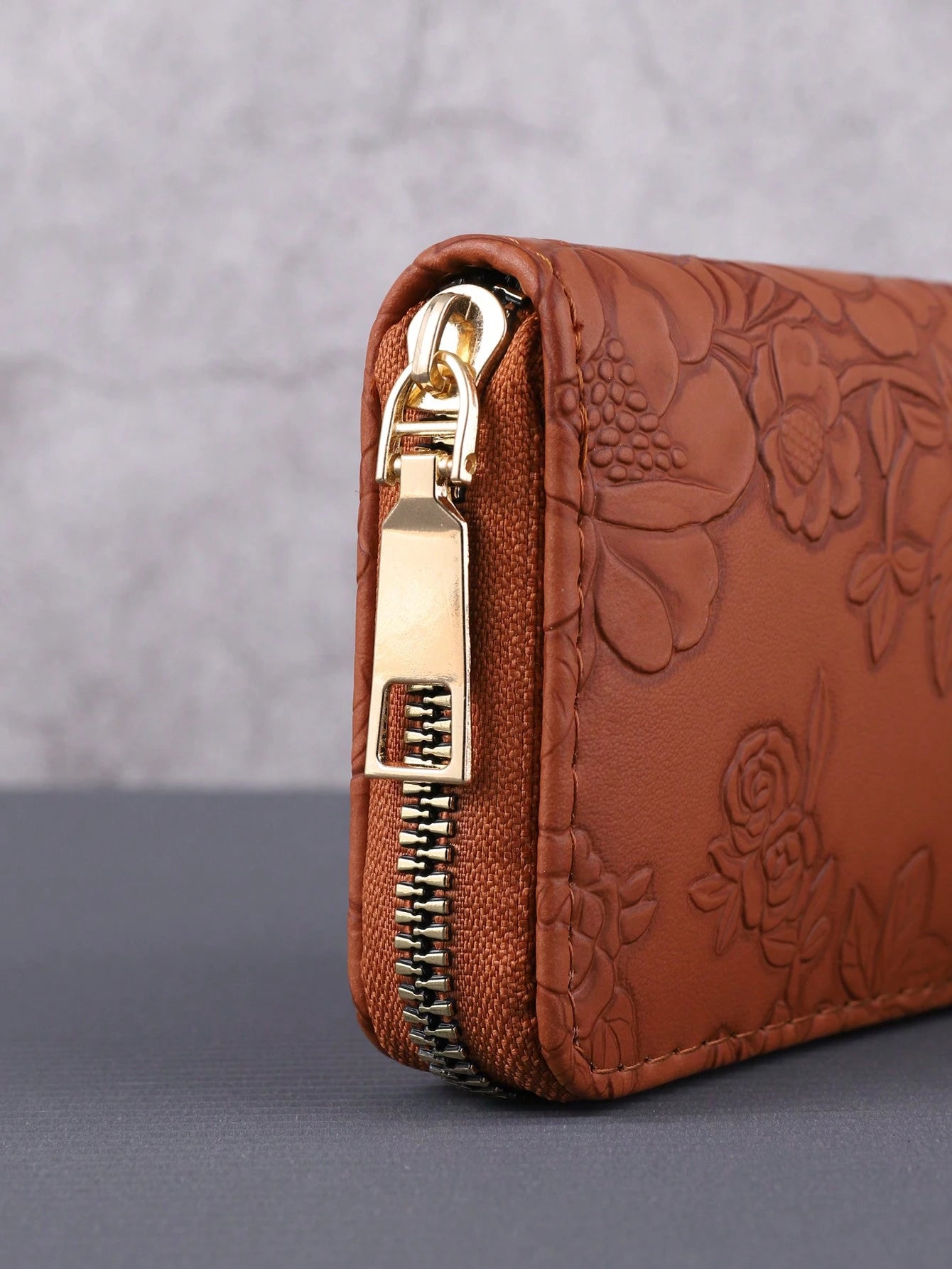 1pc Women's Fashionable & Minimalist Short Wallet Large Capacity With Multiple Card Slots Single Zipper Closure And Printed Design Portable Brown For Women Wallet Purse Wallet Small Wallet