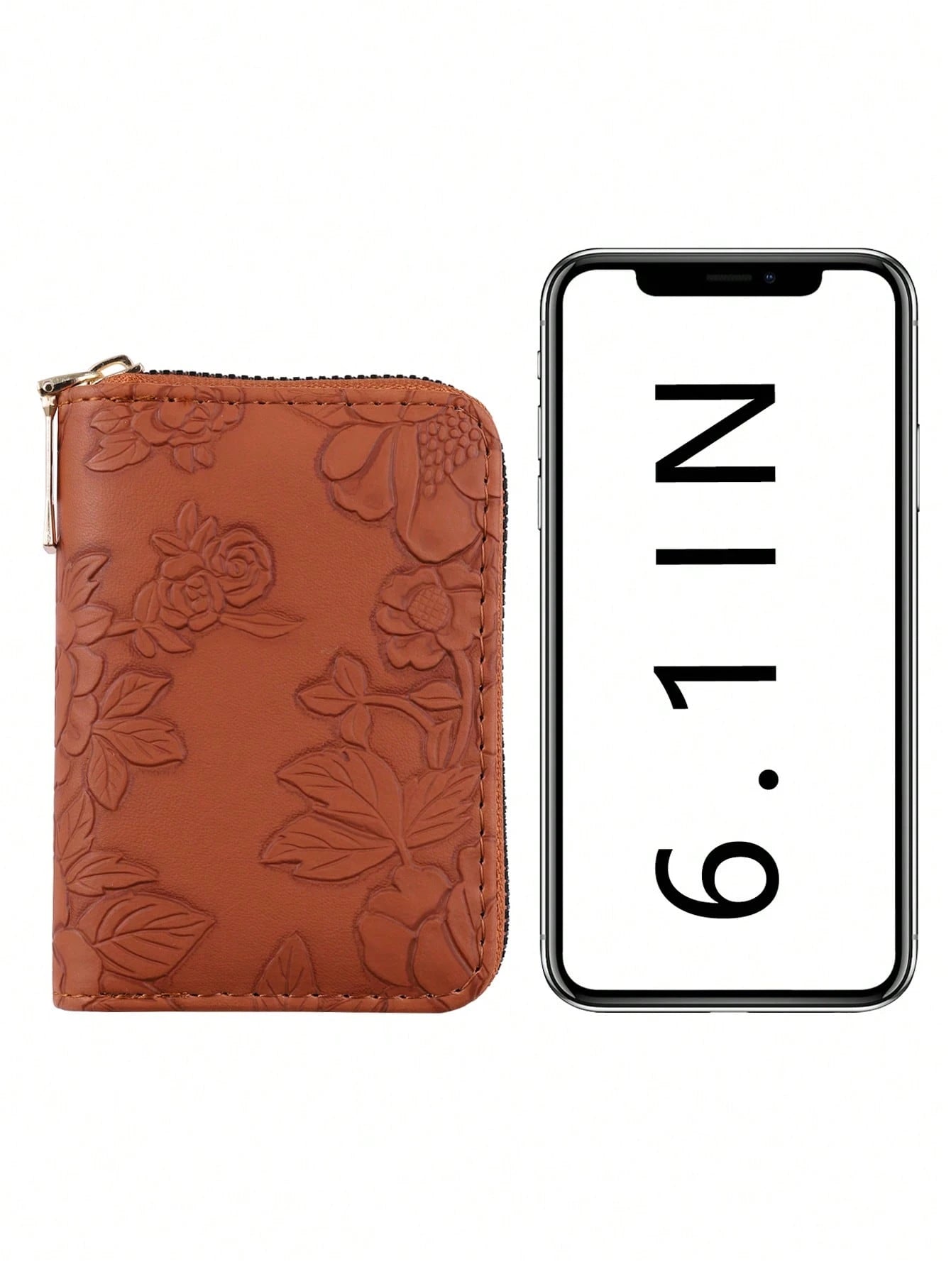 1pc Women's Fashionable & Minimalist Short Wallet Large Capacity With Multiple Card Slots Single Zipper Closure And Printed Design Portable Brown For Women Wallet Purse Wallet Small Wallet