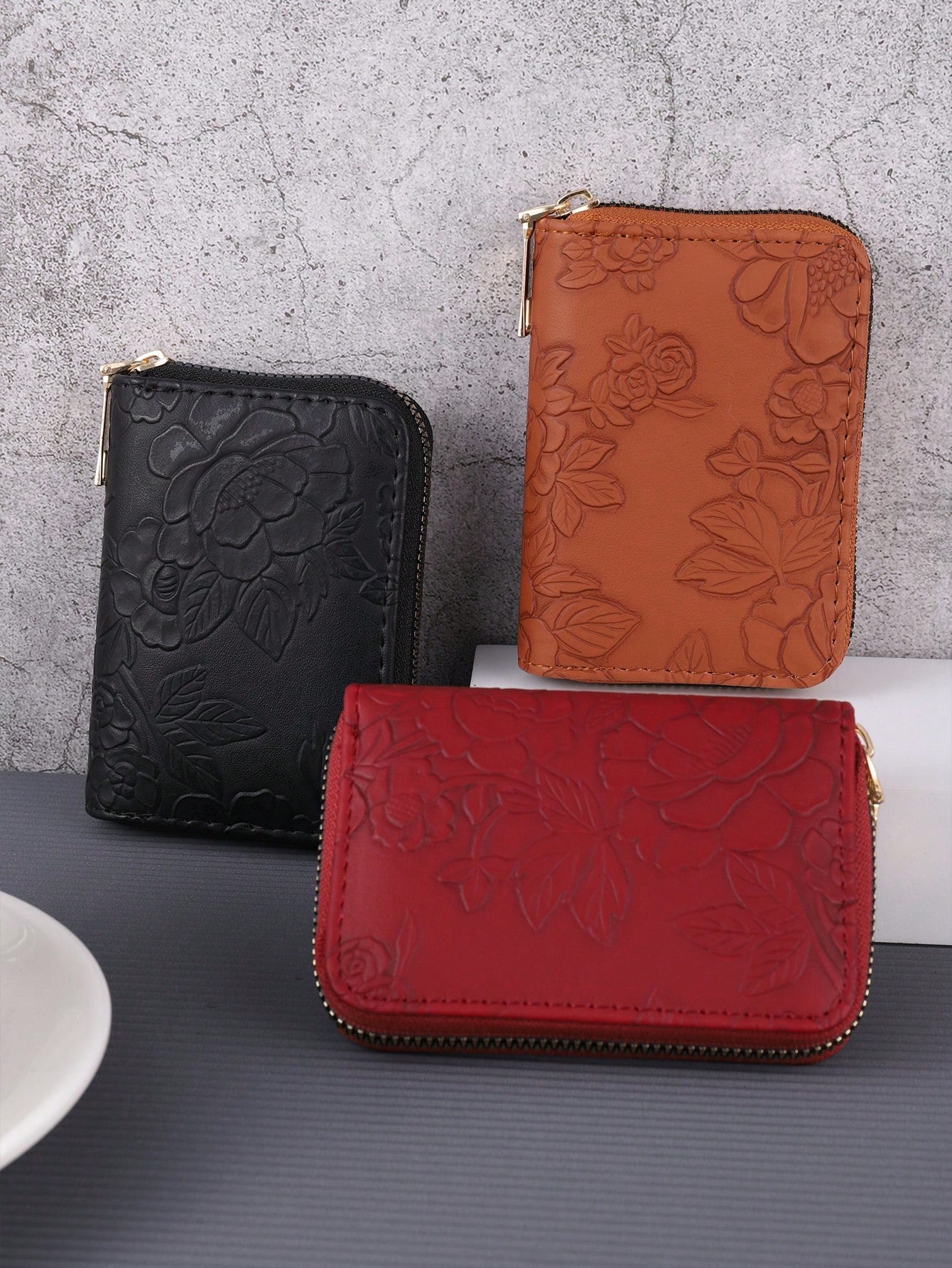 1pc Women's Fashionable & Minimalist Short Wallet Large Capacity With Multiple Card Slots Single Zipper Closure And Printed Design Portable Brown For Women Wallet Purse Wallet Small Wallet