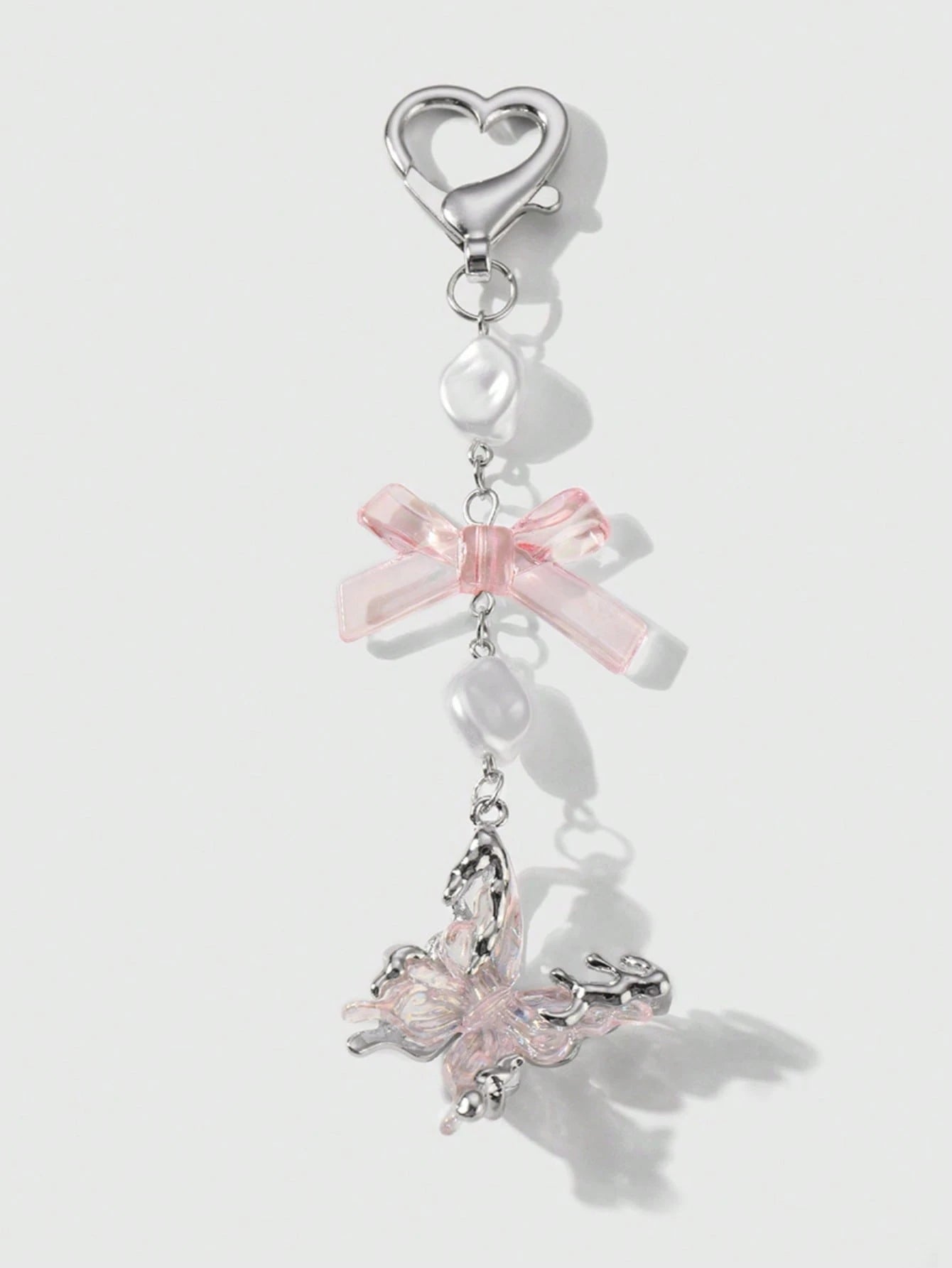 1pc Women's Luxurious Butterfly Keychain With Purple Bow Pendant, Fashionable Bag Charm, High-End Gift