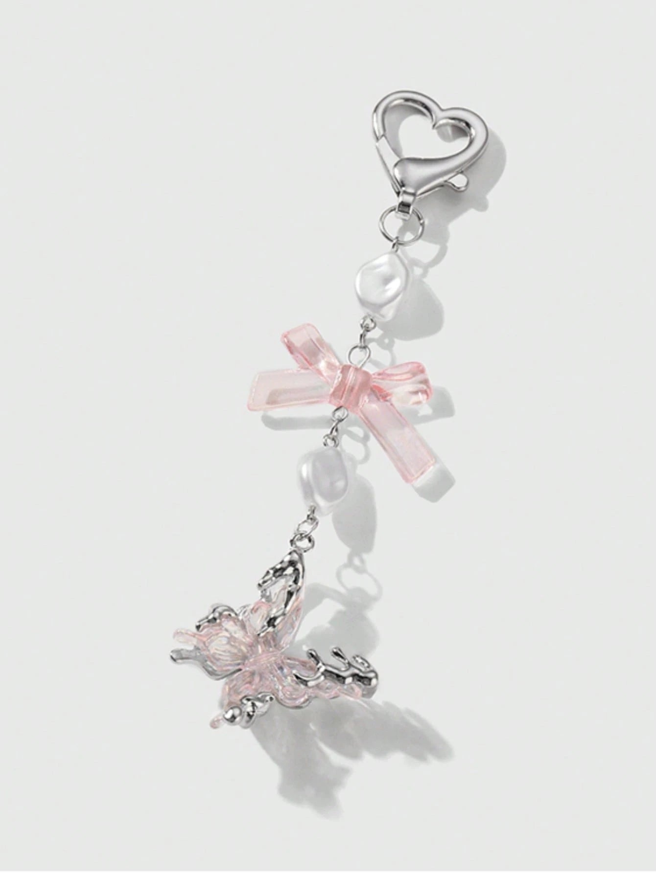 1pc Women's Luxurious Butterfly Keychain With Purple Bow Pendant, Fashionable Bag Charm, High-End Gift