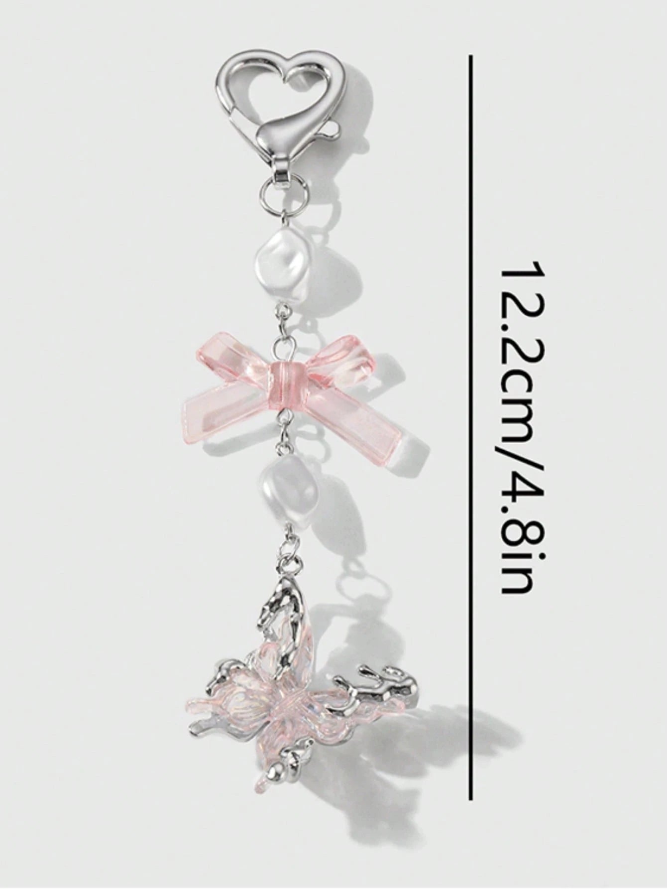 1pc Women's Luxurious Butterfly Keychain With Purple Bow Pendant, Fashionable Bag Charm, High-End Gift