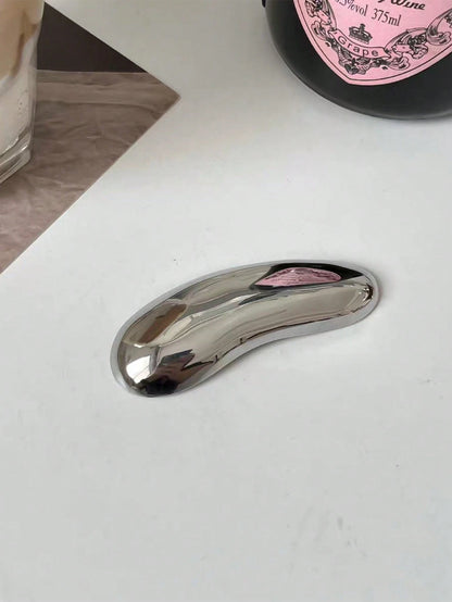 1pc Women's Minimalist Metal Glossy Brooch, Suitable For Waist Decoration On Dresses And Jackets, Fashionable High-End Accessory