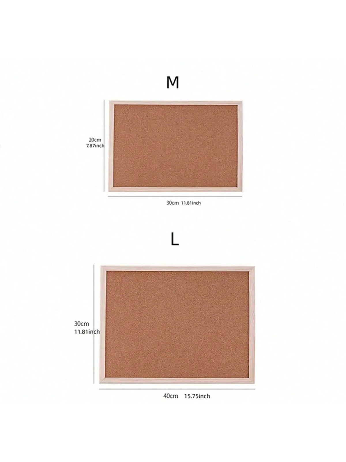 1pc Wooden Soft Cork Board With Solid Wood Frame- Single-Sided Office And Home Memo Board, Wall-Mounted Cork Board For Photos And Notes