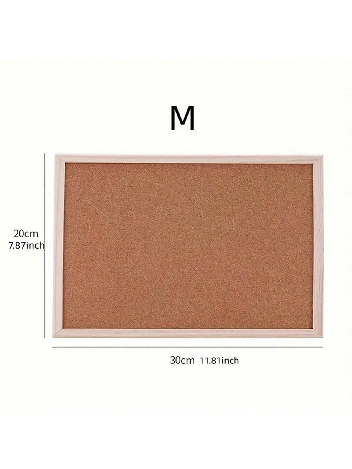 1pc Wooden Soft Cork Board With Solid Wood Frame- Single-Sided Office And Home Memo Board, Wall-Mounted Cork Board For Photos And Notes