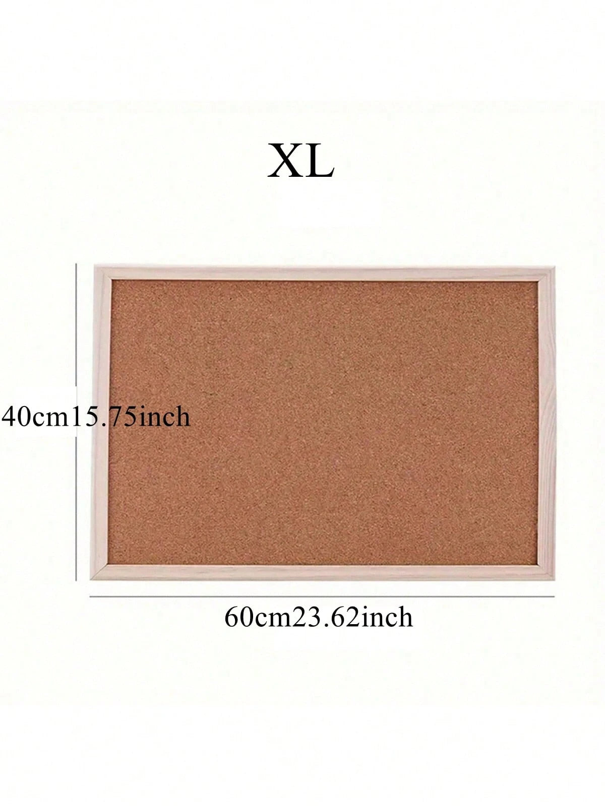 1pc Wooden Soft Cork Board With Solid Wood Frame- Single-Sided Office And Home Memo Board, Wall-Mounted Cork Board For Photos And Notes