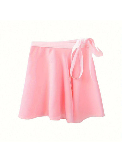 1piece- Women's Chiffon Ballet Skirt, Sports Skirt, Plain Stage Dress Solid Color Skirt, Suitable For Various Dance Outfits Such As Ballet, Anti Glare And No Embarrassment, Can Cover The Skirt!
