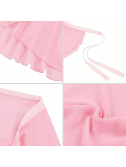 1piece- Women's Chiffon Ballet Skirt, Sports Skirt, Plain Stage Dress Solid Color Skirt, Suitable For Various Dance Outfits Such As Ballet, Anti Glare And No Embarrassment, Can Cover The Skirt!
