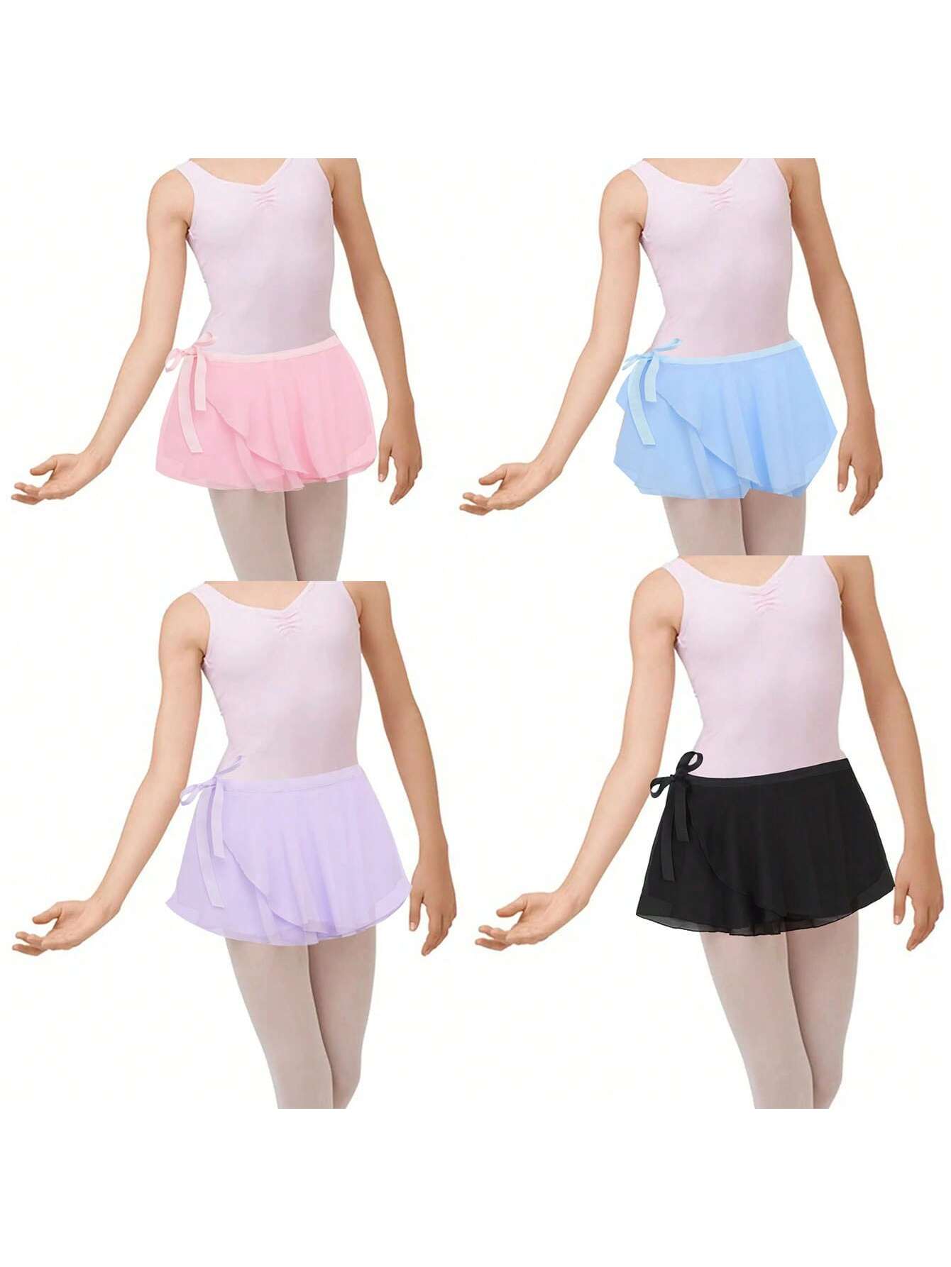 1piece- Women's Chiffon Ballet Skirt, Sports Skirt, Plain Stage Dress Solid Color Skirt, Suitable For Various Dance Outfits Such As Ballet, Anti Glare And No Embarrassment, Can Cover The Skirt!