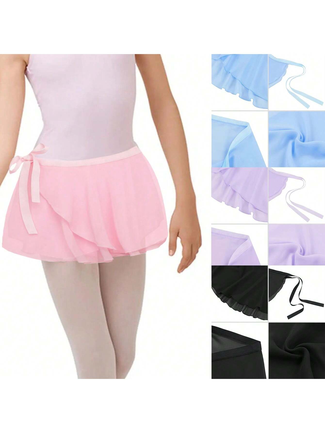 1piece- Women's Chiffon Ballet Skirt, Sports Skirt, Plain Stage Dress Solid Color Skirt, Suitable For Various Dance Outfits Such As Ballet, Anti Glare And No Embarrassment, Can Cover The Skirt!