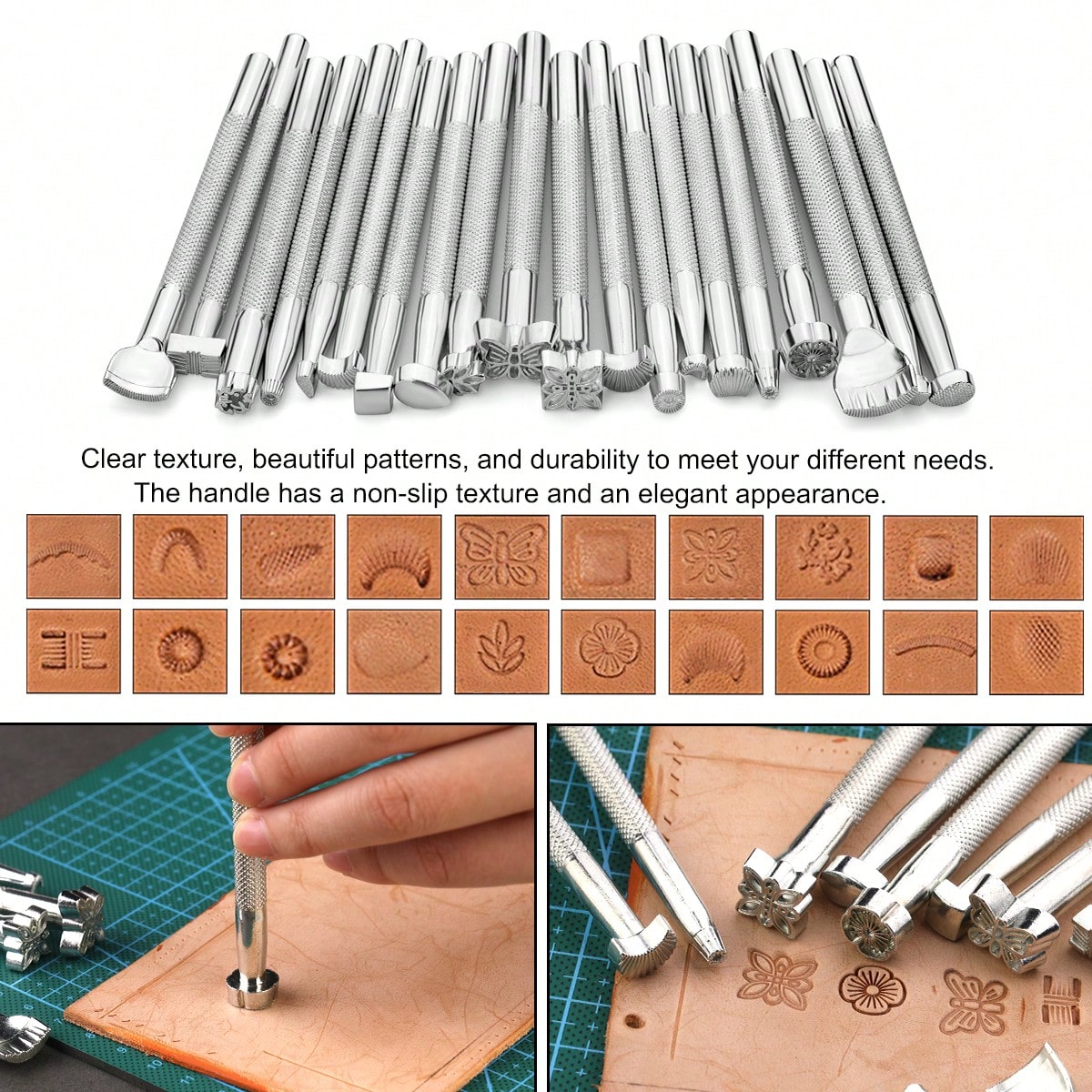 1Set Leather Working Tools Leather Craft Tools For Carving Stamping Sewing Punching Cutting With Custom Custom Storage Bag Professional Tooling Kit For Crafting, Repair & DIY Projects