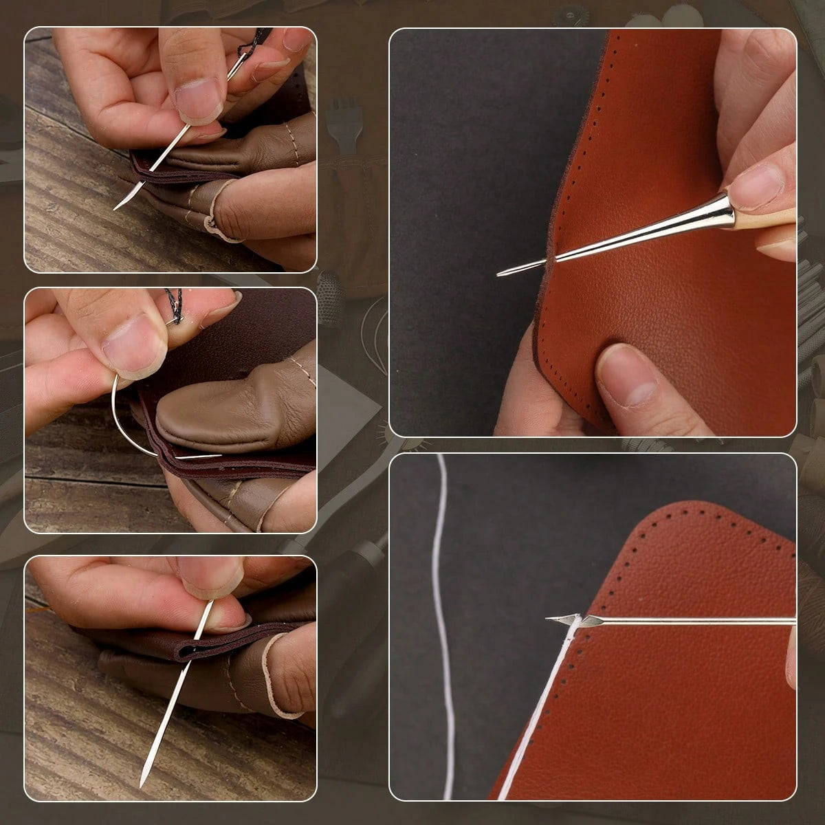 1Set Leather Working Tools Leather Craft Tools For Carving Stamping Sewing Punching Cutting With Custom Custom Storage Bag Professional Tooling Kit For Crafting, Repair & DIY Projects