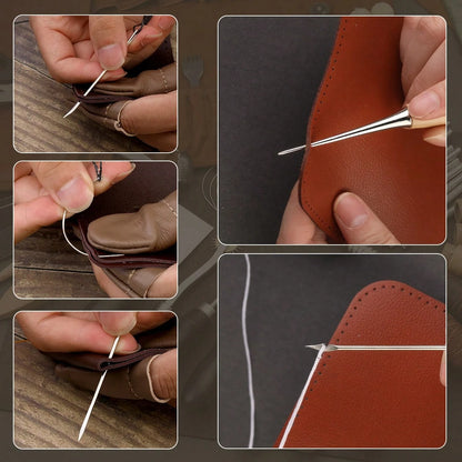 1Set Leather Working Tools Leather Craft Tools For Carving Stamping Sewing Punching Cutting With Custom Custom Storage Bag Professional Tooling Kit For Crafting, Repair & DIY Projects