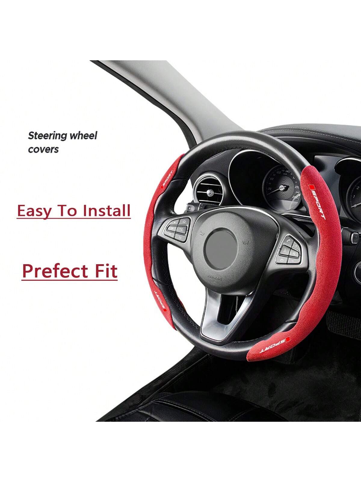 1set Premium Suede Breathable And Non-Slip Segmented Car Steering Wheel Cover For Toyota For Yaris For Camry For Tacoma For RAV4 For Corolla For Lexus Nissan For Chevrolet KIA