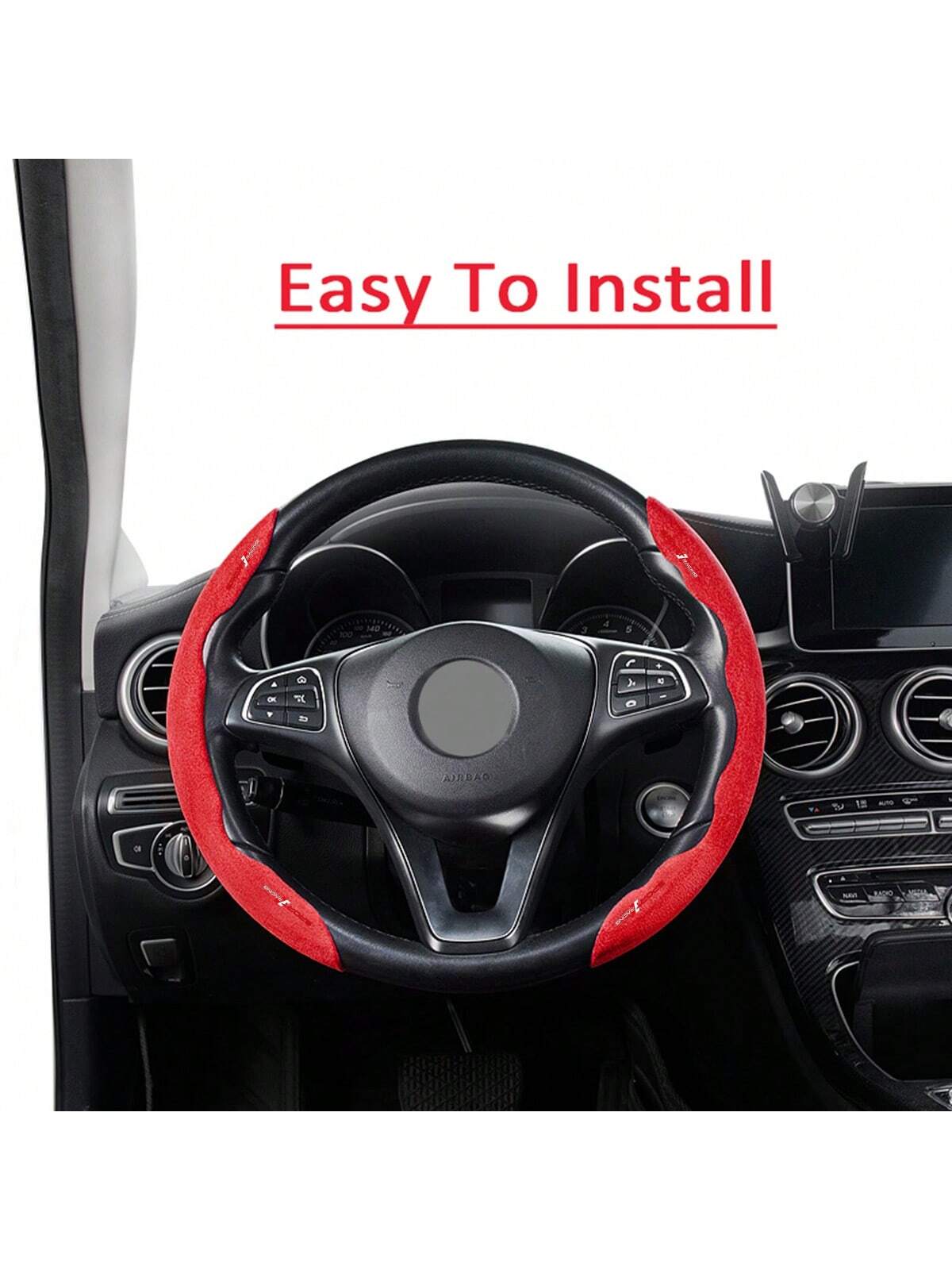1set Premium Suede Breathable And Non-Slip Segmented Car Steering Wheel Cover For Toyota For Yaris For Camry For Tacoma For RAV4 For Corolla For Lexus Nissan For Chevrolet KIA