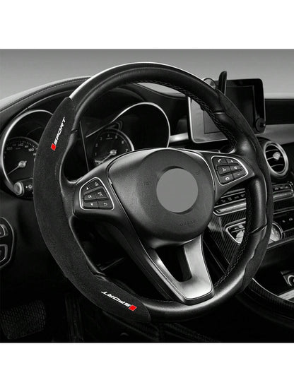 1set Premium Suede Breathable And Non-Slip Segmented Car Steering Wheel Cover For Toyota For Yaris For Camry For Tacoma For RAV4 For Corolla For Lexus Nissan For Chevrolet KIA