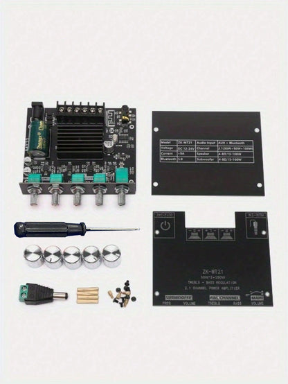 2.1 Channel Amplifier Board 50W*2+100W With Treble And Bass Adjustment, DIY Speaker Home Theater
