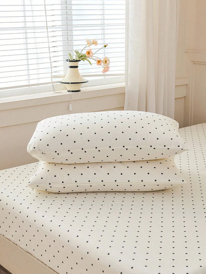 2/3pcs Minimalist Polka Dot Print Bedding Set, Made Of Soft And Comfortable Fabric, Breathable And Durable, Wrinkle-Resistant, Suitable As A Gift For Parents And Friends, Includes 1 Duvet Cover, 1/2 P