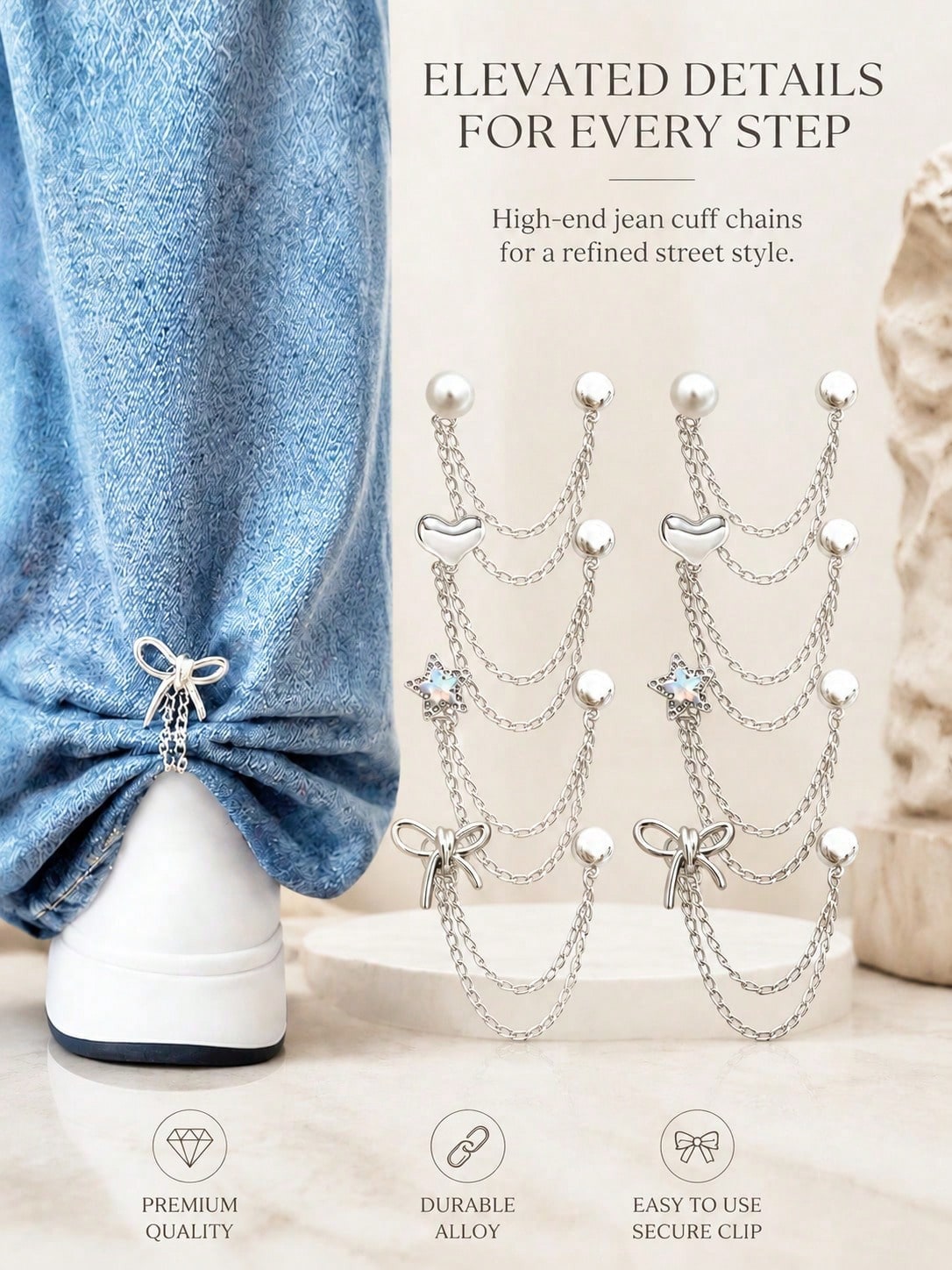 2/4/8pcs Multi-Function Pant Leg Clips, Non-Slip Pant Leg Length Adjuster, Prevent Pant Legs From Dragging On The Floor, Suitable For Jeans, Casual Pants, Shirts And Cuffs, Clothing Styling Decorative