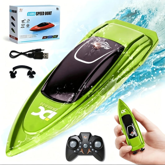 2.4G Remote Control Racing Boat, 4-Channel Mini RC High-Speed Boat With LED Lights, Electric Water Toy, Ideal For Summer Pool Fun, Parent-Child Interaction, Outdoor Water Play, Party Decor, And Childr