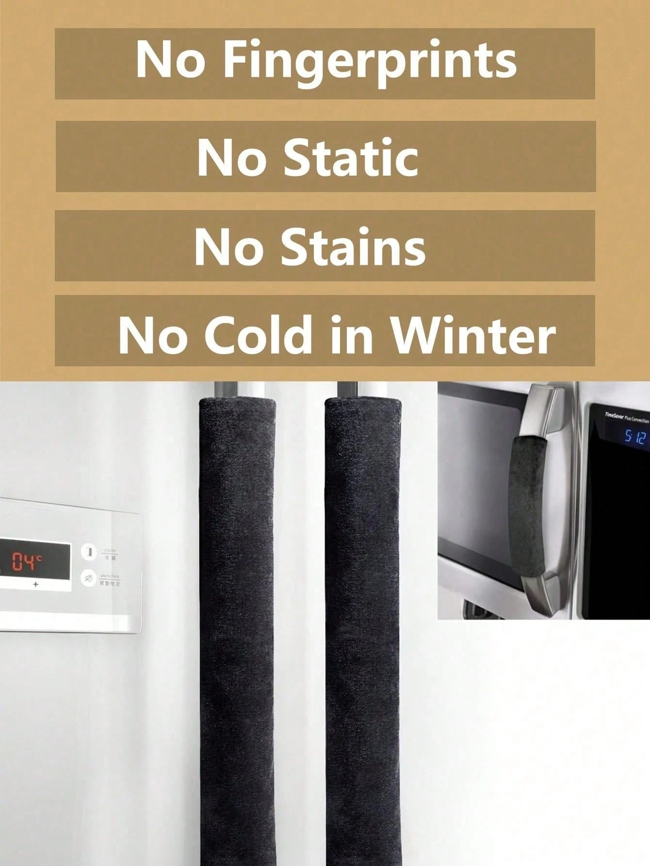 2/4Pcs Universal Appliance Handle Covers, Heat-Resistant Anti-Collision Silicone & Stain-Resistant Cloth Sleeve, Cold Hot Protection Grip, For Refrigerator Microwave Dishwasher Oven, Anti-Stain Anti-F