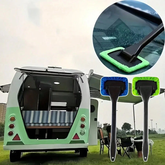 2-In-1 Car Glass Cleaning Stick With Replaceable Brush Head, Dust Removal And Anti-Fog Functions, Easily Clean Windshield And Car Windows