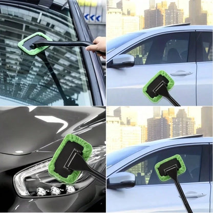 2-In-1 Car Glass Cleaning Stick With Replaceable Brush Head, Dust Removal And Anti-Fog Functions, Easily Clean Windshield And Car Windows