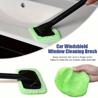 2-In-1 Car Glass Cleaning Stick With Replaceable Brush Head, Dust Removal And Anti-Fog Functions, Easily Clean Windshield And Car Windows