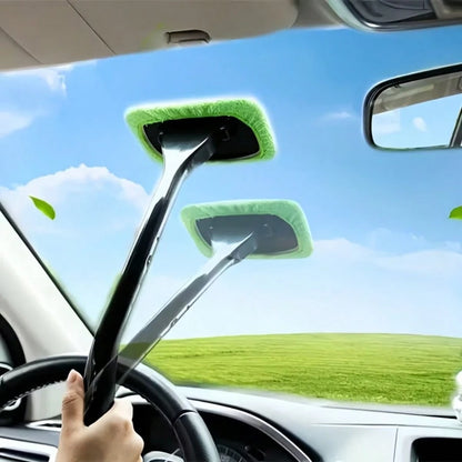2-In-1 Car Glass Cleaning Stick With Replaceable Brush Head, Dust Removal And Anti-Fog Functions, Easily Clean Windshield And Car Windows