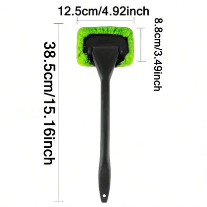 2-In-1 Car Glass Cleaning Stick With Replaceable Brush Head, Dust Removal And Anti-Fog Functions, Easily Clean Windshield And Car Windows