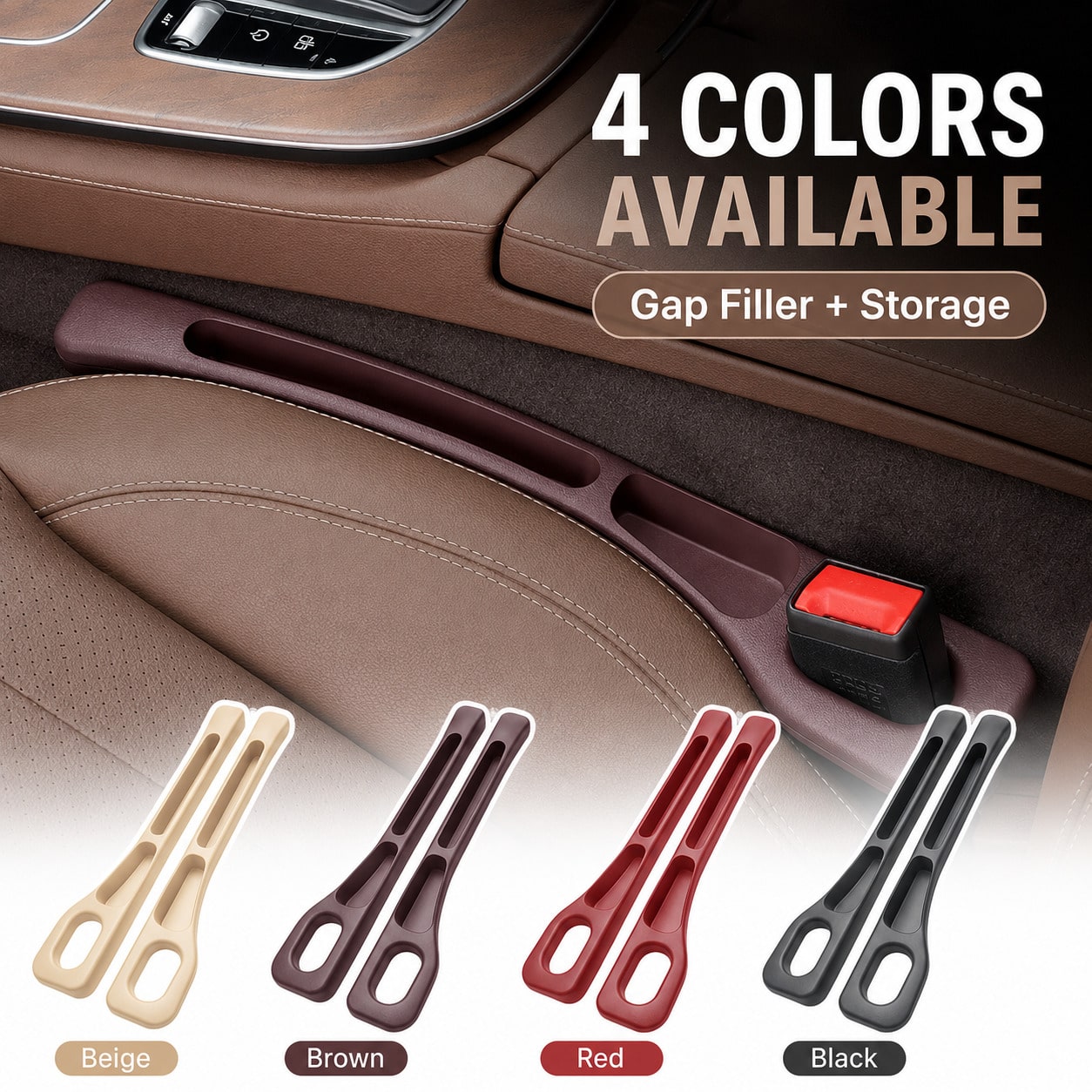 2-In-1 Car Seat Gap Filler & Storage Box, Multi-Functional Organizer, Anti-Drop Anti-Slip Crevice Box, Practical Car Accessories