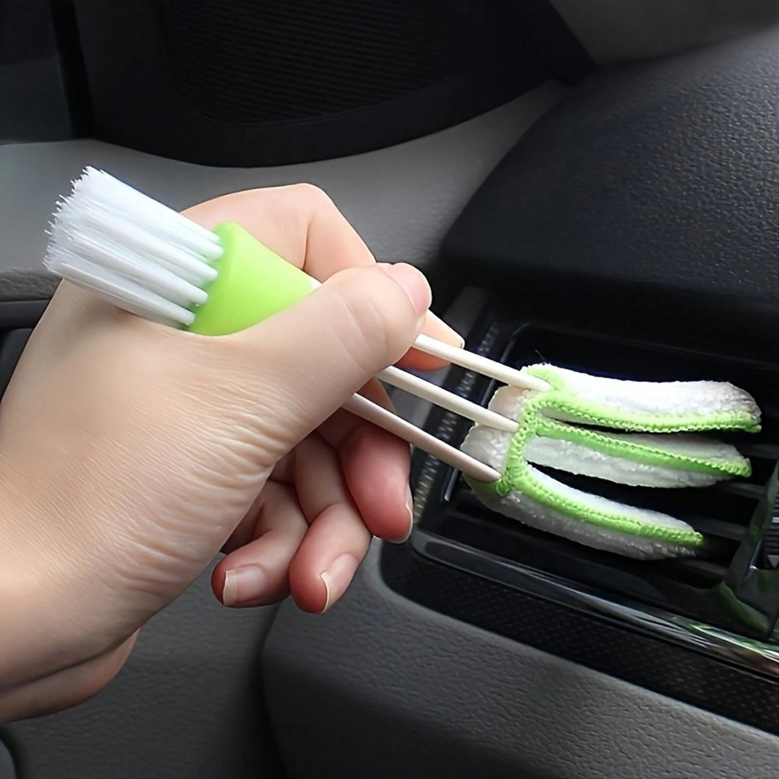 2 In 1 Multifunctional PE Car Vent Cleaning Brush Detachable Washable Air Conditioning Curtain Dust Removal Brush For Cleaning Interior Details Corners Of Ships And Vehicles