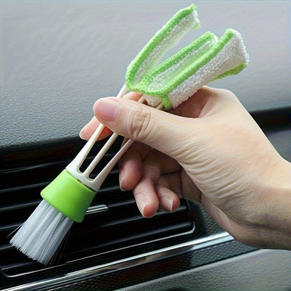 2 In 1 Multifunctional PE Car Vent Cleaning Brush Detachable Washable Air Conditioning Curtain Dust Removal Brush For Cleaning Interior Details Corners Of Ships And Vehicles