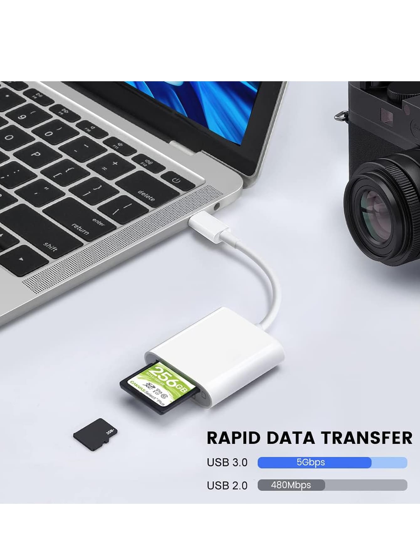 2-In-1 USB-C To SD/Micro SD Card Reader, Type-C To SD Card Reader Adapter, Compatible With Type-C Devices. Supports Compact Flash/CF/SD/MicroSD Cards, Suitable For Tablets, Laptops And Other USB-C Dev