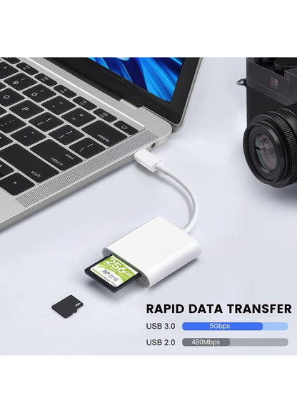 2-In-1 USB-C To SD/Micro SD Card Reader, Type-C To SD Card Reader Adapter, Compatible With Type-C Devices. Supports Compact Flash/CF/SD/MicroSD Cards, Suitable For Tablets, Laptops And Other USB-C Dev