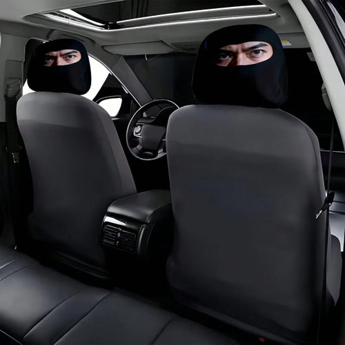2 Mysterious Eye Cool Mask Printed Car Seat Headrest Covers- Mysterious Design, Universal Models, Easy To Install And Remove, Indispensable For Urban Commuting, Suitable For All Seasons, Ideal In-Car