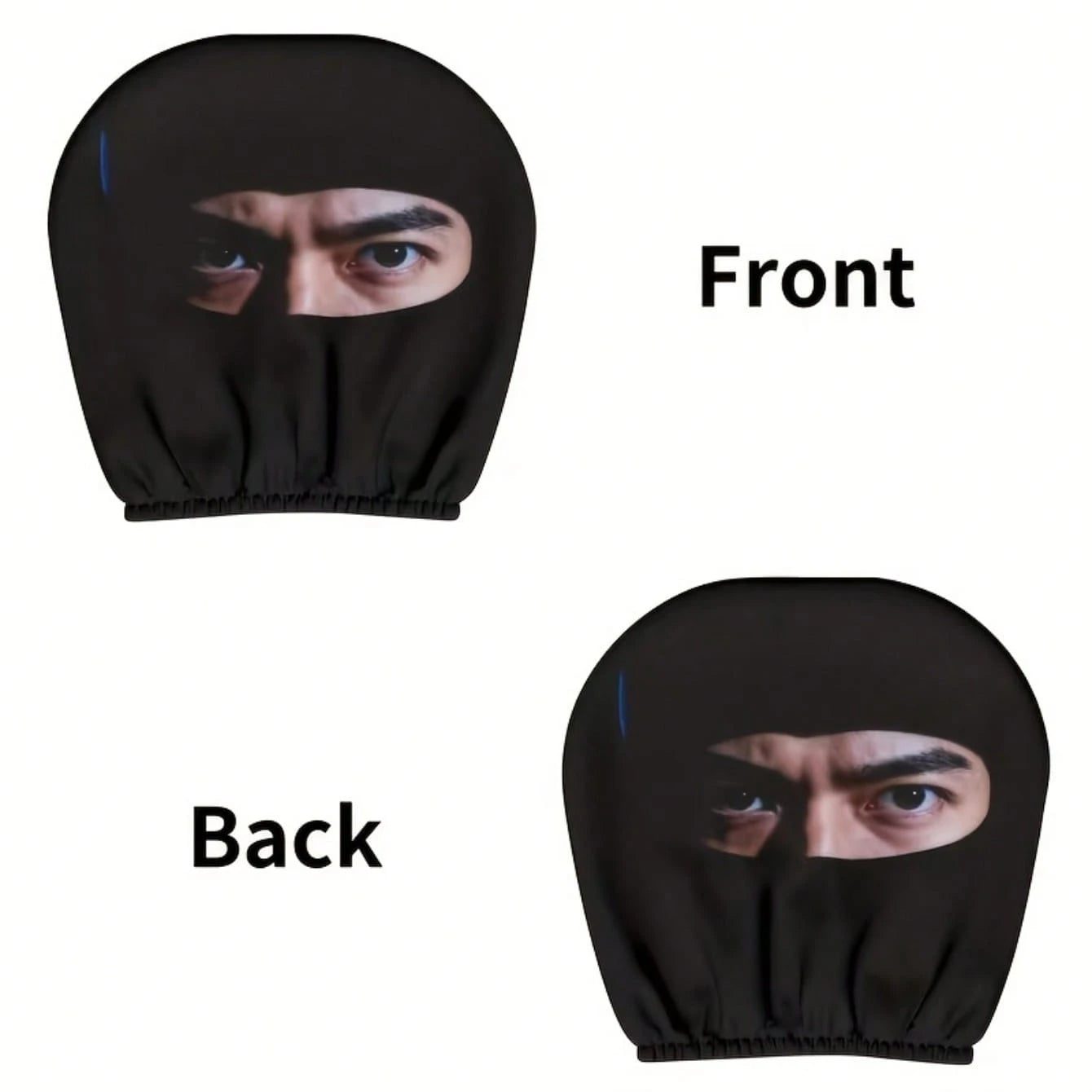 2 Mysterious Eye Cool Mask Printed Car Seat Headrest Covers- Mysterious Design, Universal Models, Easy To Install And Remove, Indispensable For Urban Commuting, Suitable For All Seasons, Ideal In-Car