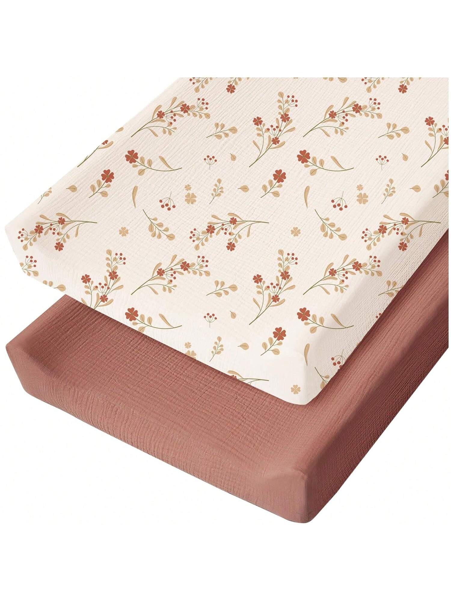 2 Packs Changing Pad Cover For Baby Girls Boys Fitted Diaper Changing Table Cover Set, Soft Changing Pad Sheets Love Valentine