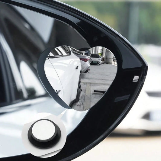 2 Pairs Of Heart-Shaped Blind Spot Mirrors, Car Heart-Shaped Blind Spot Mirrors, Car Frameless Blind Spot Mirrors, 360-Degree Wide-Angle Convex Mirrors, Sector-Shaped Blind Spot Rearview Mirrors, Park
