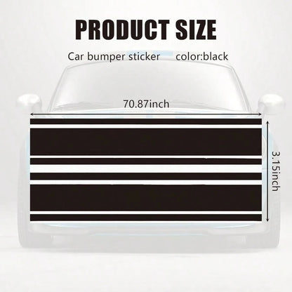 2 PCS Car Hood Stickers, Modified Racing Vinyl Stripe Decals, Hood Bumper Decorations, Universal Body Stickers Most (Black)