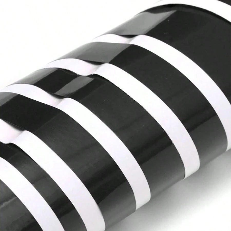 2 PCS Car Hood Stickers, Modified Racing Vinyl Stripe Decals, Hood Bumper Decorations, Universal Body Stickers Most (Black)